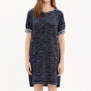 Madewell Marled Sweatshirt Womens Navy Blue Preowned Shift Casual Dress Small